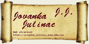Jovanka Julinac vizit kartica